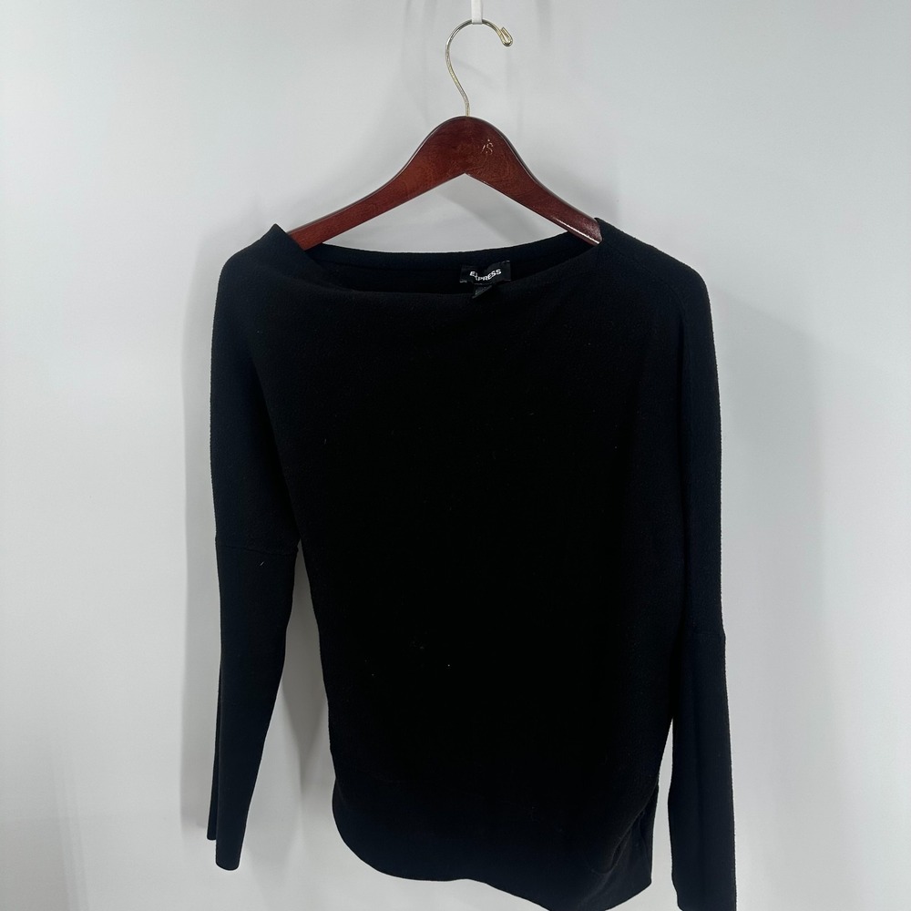 Vintage Express Boat Neck Winter Classic Pullover Sweater Black Size L